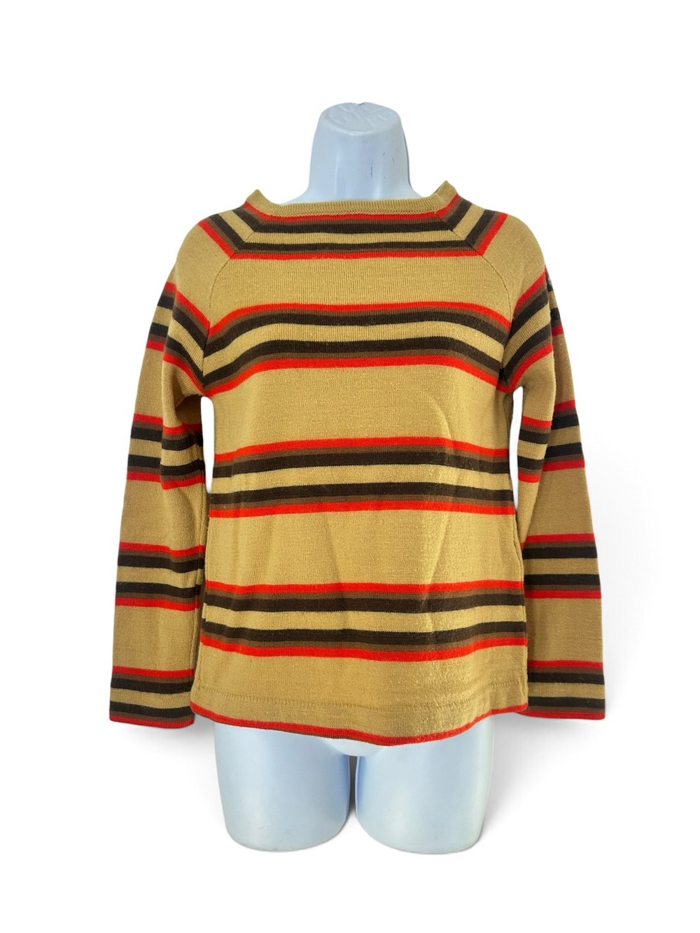 Jane Irwell 70s Vintage Wool Stipped Sweater USA Size S/M Retro Kurt Cobain